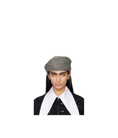 Y's Braid Tucked Beret In Grey