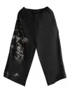 Y's Bubble-print Pleated Trousers In Black