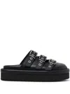 Y's Mules Mit Schnalle In Schwarz