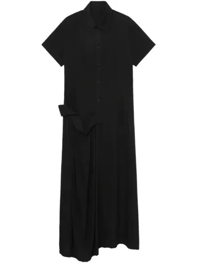 Y's Button-down Midi Dress In Black