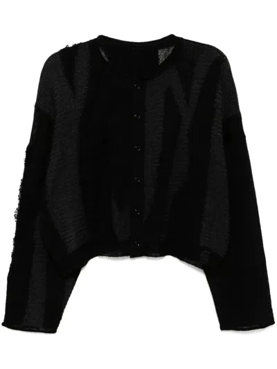 Y's Button Fastening Cardigan In Black