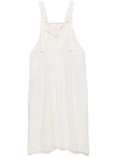 Y's Button Fastening Dress In White