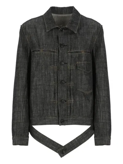 Y'S BUTTON-FASTENING FLAP-POCKET JACKET