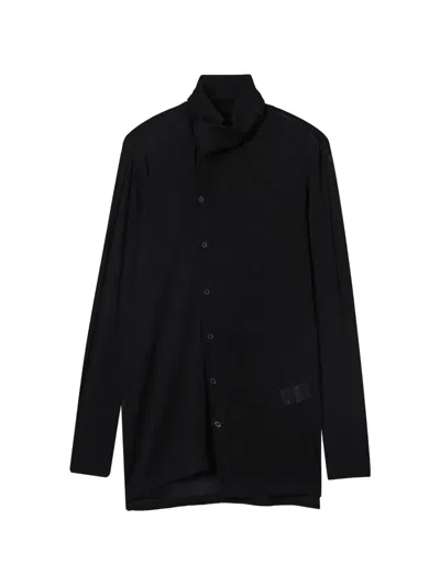 Y's Button Roll-neck Cardigan In Black