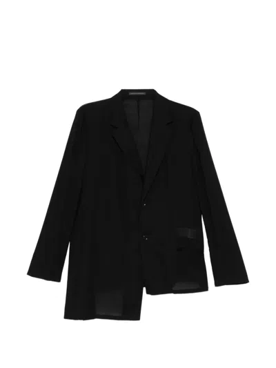 Y's Button Tailored Blazer In Black