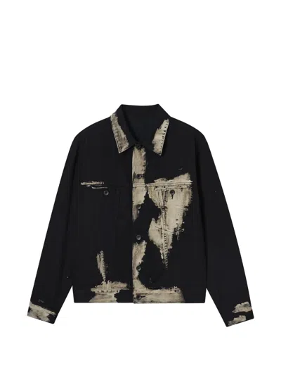 Y's Buttoned Collared Jacket In Black