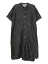 Y's Buttoned Short-sleeve Dress In Black