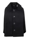 Y's Black U-irregular Short Sleeve Coat In Negro