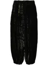 Y's Checked Tapered Trousers In Black