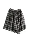 Y's Check-pattern Elasticated-waistband Trousers In Brown