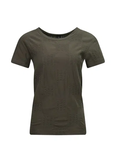 Y's Check-pattern T-shirt In Green