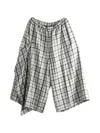 Y's Check-print Draped Trousers In Multi