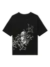 Y's Cherub -print Cotton T-shirt In Black