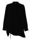 Y's Circle Gathered Blouse In Black