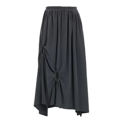 Y's Circle Gathered Skirt In Black