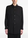 Y's Classic-collar Shirt In Black