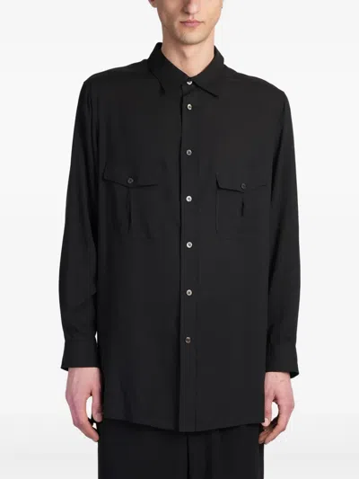 Y's Classic-collar Shirt In Black