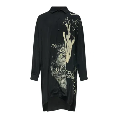 Y's Cloth Collar Big Shirt In Black