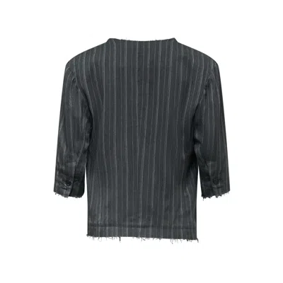 Y's Collarless Short Jacket In Gray