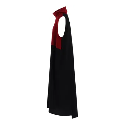 Y's Combination High Neck Dress In Black