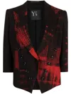 Y's Copied Check-print Blazer In Red