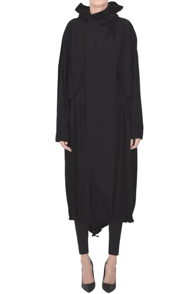 Y's Cotton And Nylon Parka In Black