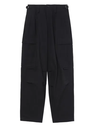 Y's Cotton Cargo Trousers In 黑色