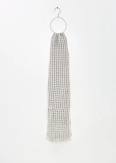 Y's Cotton Flax Double Layered Scarf In Off White