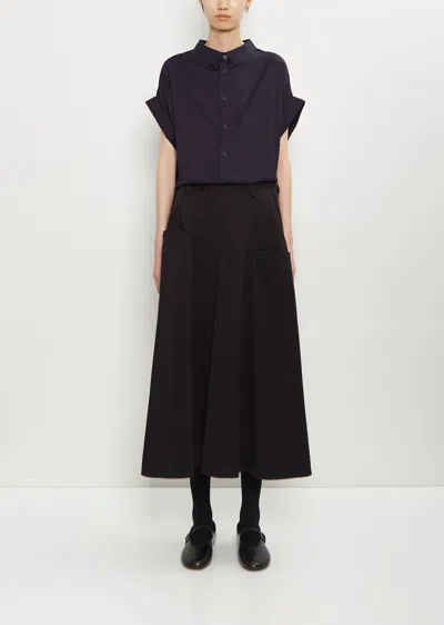 Y's Cotton Front Panel Pocket Skirt In Black