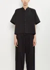 Y's Cotton Half Sleeve Box Shirt In Black