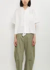 Y's Cotton Half Sleeve Box Shirt In White