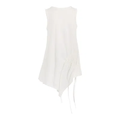 Y's Cotton Jersey Chain Stitch Sleeveless Top In Neutral