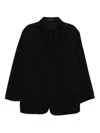 Y's Cotton Shirt Jacket In Black