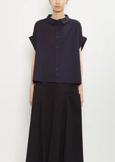 Y's Cotton Short Sleeve Shirt In Blue
