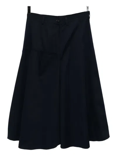 Y's Cotton Skirt In Black