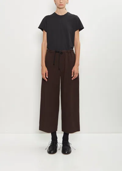 Y's Cotton Straight String Pants In Brown