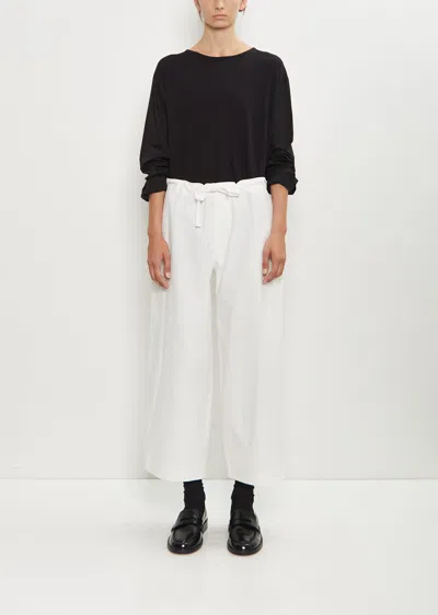 Y's Cotton Straight String Pants In White