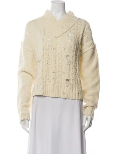 Pre-owned Y's Cowl Neck Sweater In Neutrals/yellow