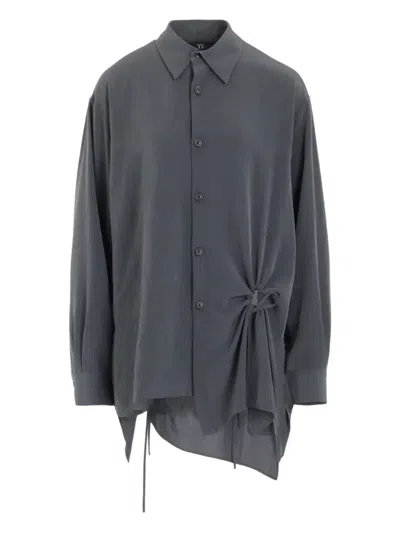Y's Crepe De Chine Shirt In Gray