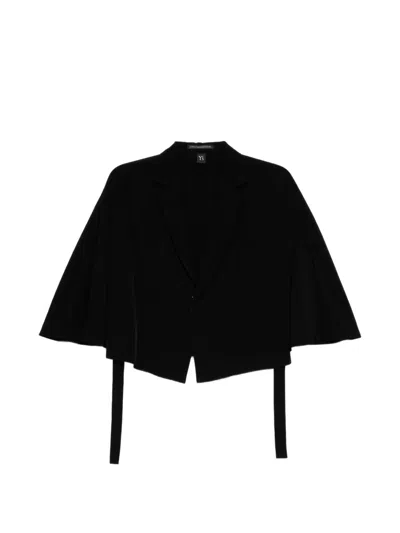 Y's Crepe-de-chine Cape In Black