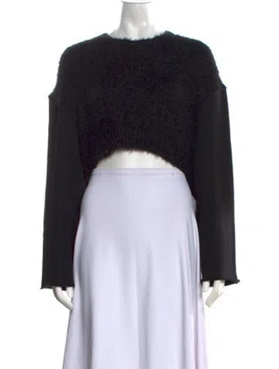 Pre-owned Y's Crew Neck Long Sleeve Crop Top W/ Tags In Multicolor
