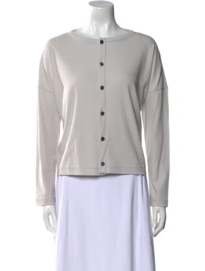 Pre-owned Y's Crew Neck Long Sleeve Sweatshirt In Gray