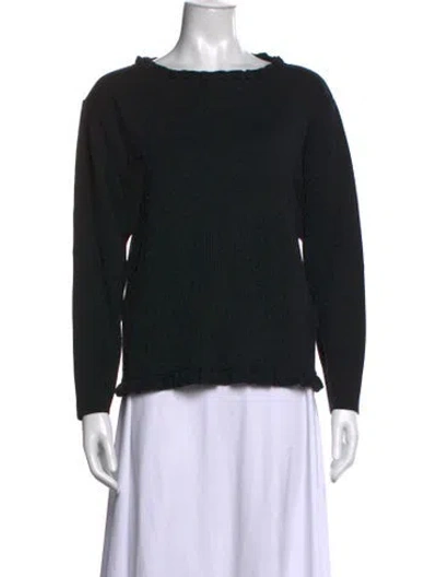 Pre-owned Y's Crew Neck Long Sleeve Top In Grey