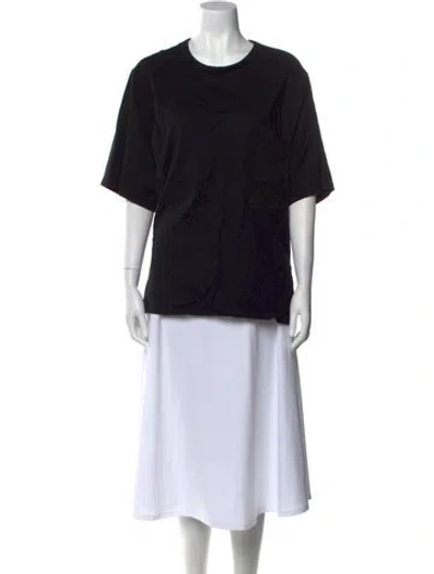 Pre-owned Y's Crew Neck Short Sleeve T-shirt In Black