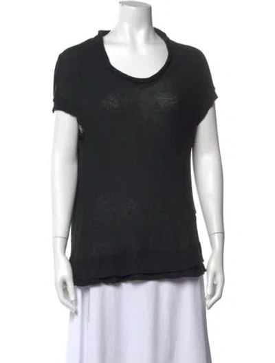 Pre-owned Y's Crew Neck Short Sleeve T-shirt In Black