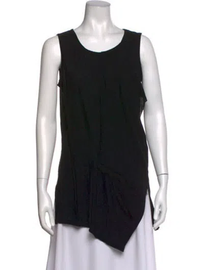 Pre-owned Y's Crew Neck Sleeveless Top In Black