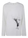 Y's Round Neck Long Sleeve T B In Blanco