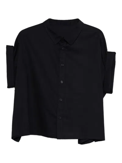 Y's Cuffed Cotton Shirt In Black