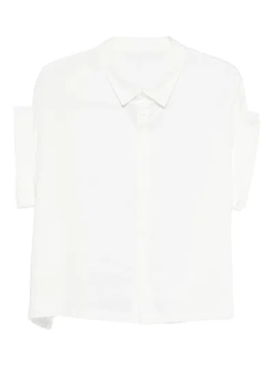Y's Cuffed Shirt In White