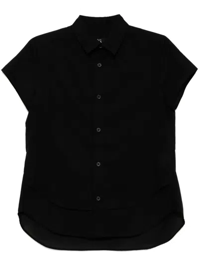 Y's Curved Hem Top In Black